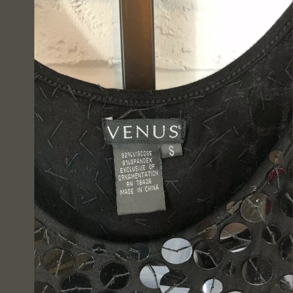 Venus Disc Sequined Mini Dress Black - Picture 5 of 5